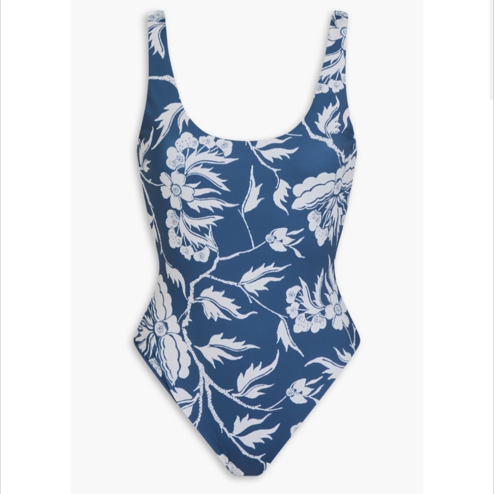 NWT Mara Hoffman Swim Mara Hoffman Jodi Floral Blue And WhiteOne-Piece Swimsuit-